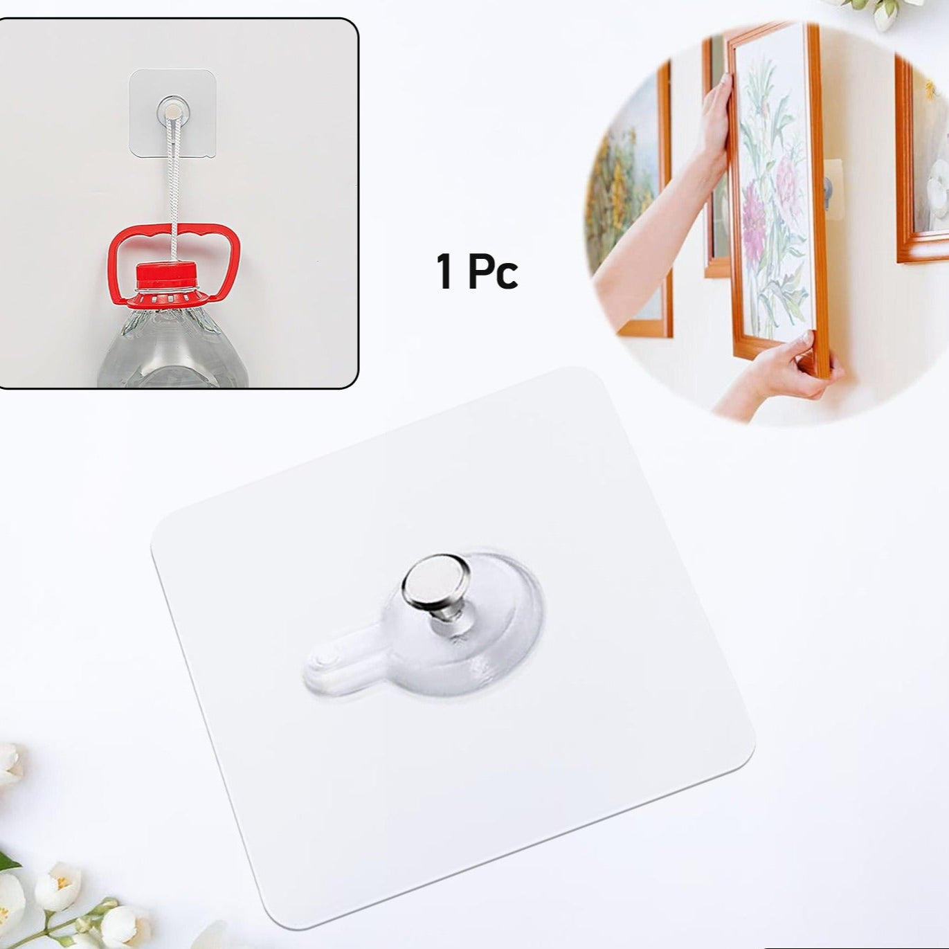 Multipurpose Adhesive Damage-free Photo Frame Wall Hooks (1 Pc) - Happy Price - Image 1
