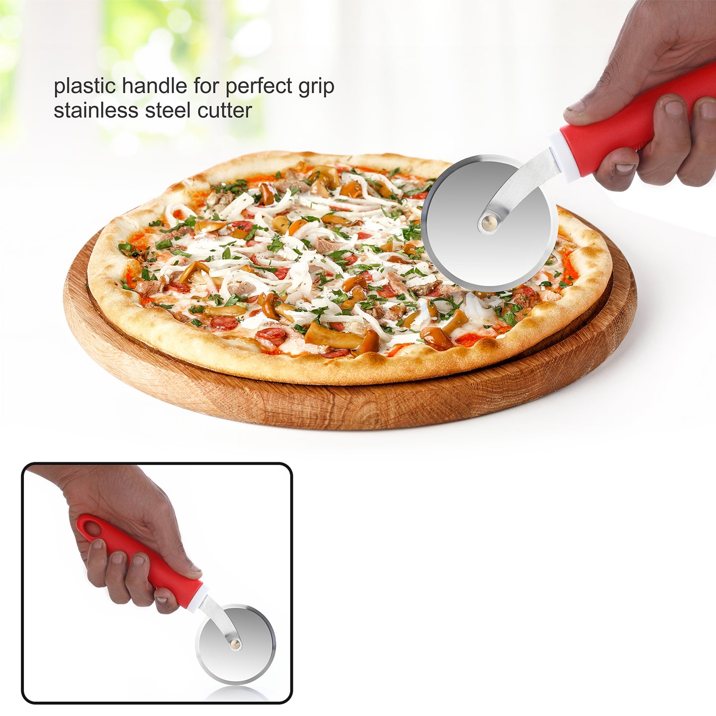 Ganesh Ganesh Pizza  Pastry Cutter Wheel Pizza Cutter  (Stainless Steel) - Happy Price - Image 2