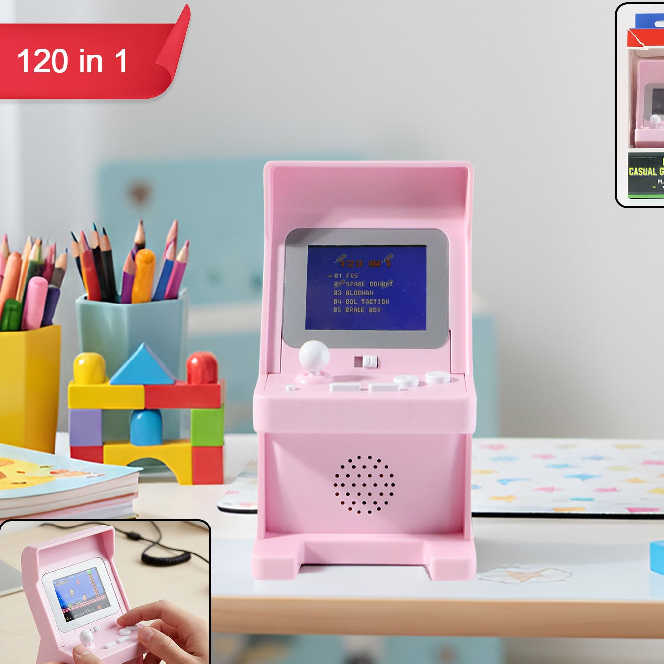 Mini Retro Arcade Console with 120 Classic Games - Happy Price - Image 1