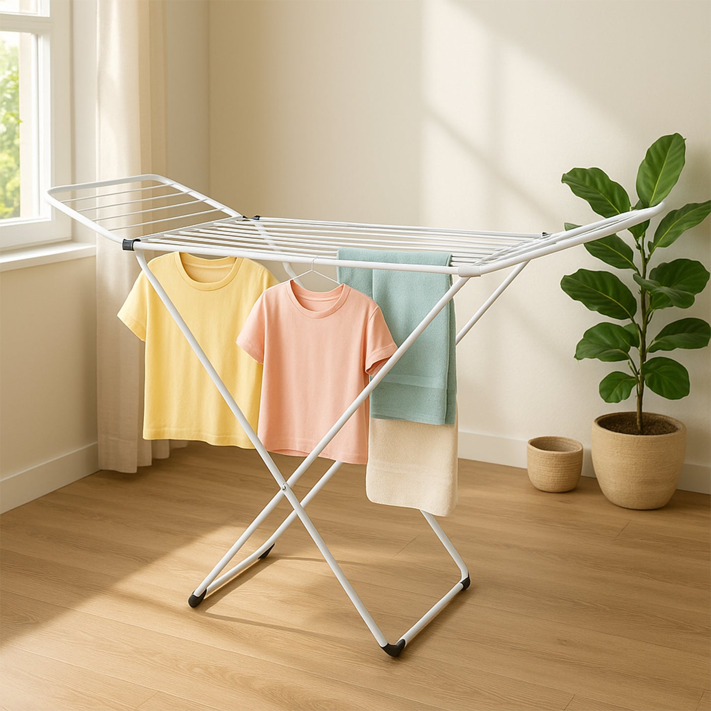 Large Foldable Butterfly Clothes Drying Rack with Wide Wings - Happy Price - Image 3