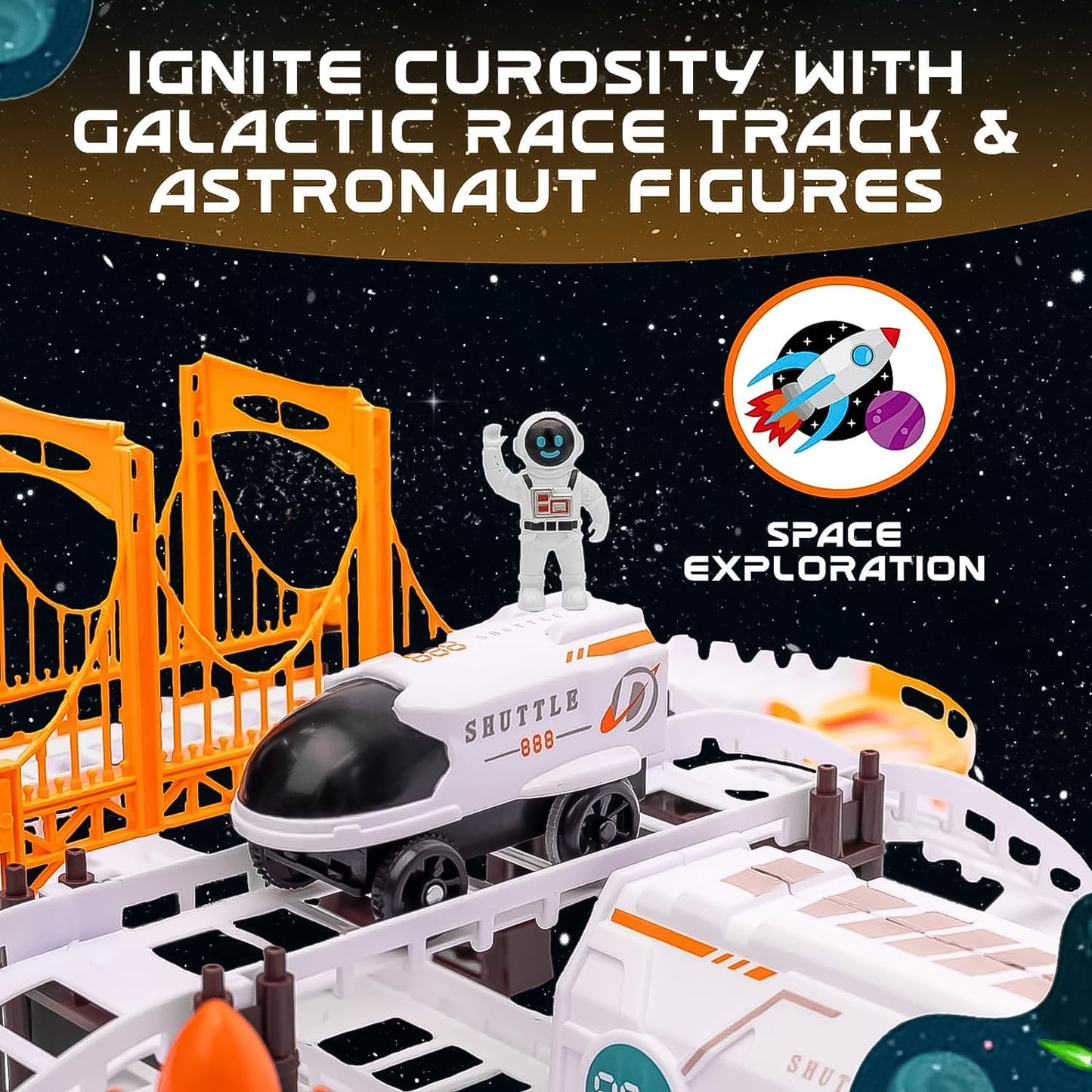 Outer Space Race Track Set For Kids Toys (1 Set) - Happy Price - Image 5