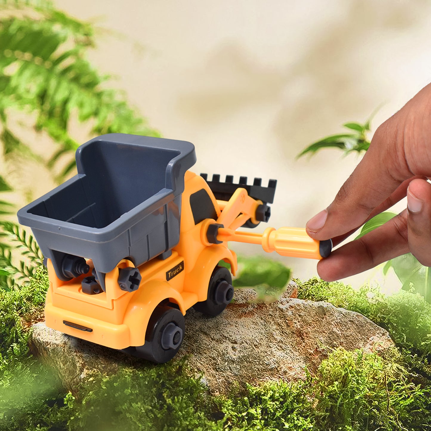 Engineering Vehicles Nut Assembly Vehicle Toy Diy Nut Assembly Vehicle Model Toy Highly Simulation Children Kids Car Model Toy Set (2 Pc Set) - Happy Price - Image 5