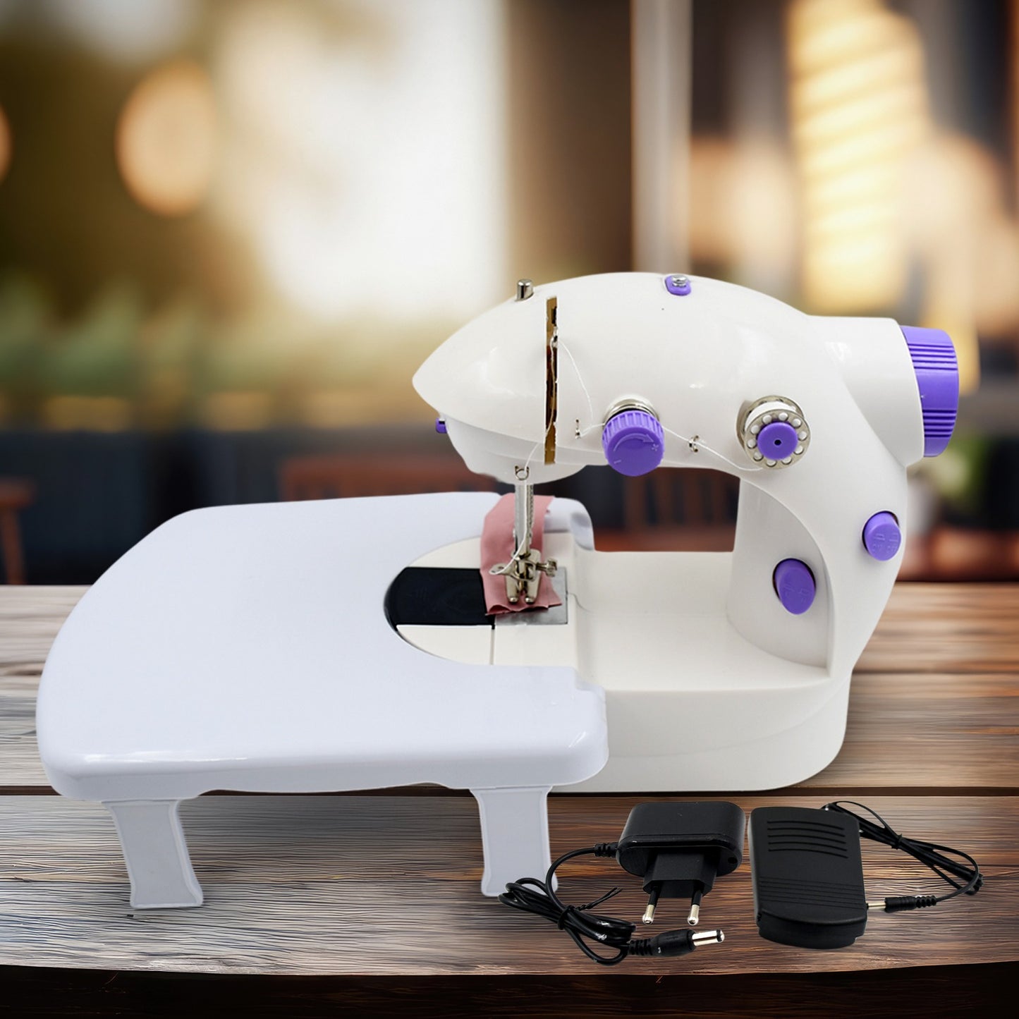 Portable Electric Sewing Machine with Extension Table & Foot Pedal for Home Tailoring - Happy Price - Image 1