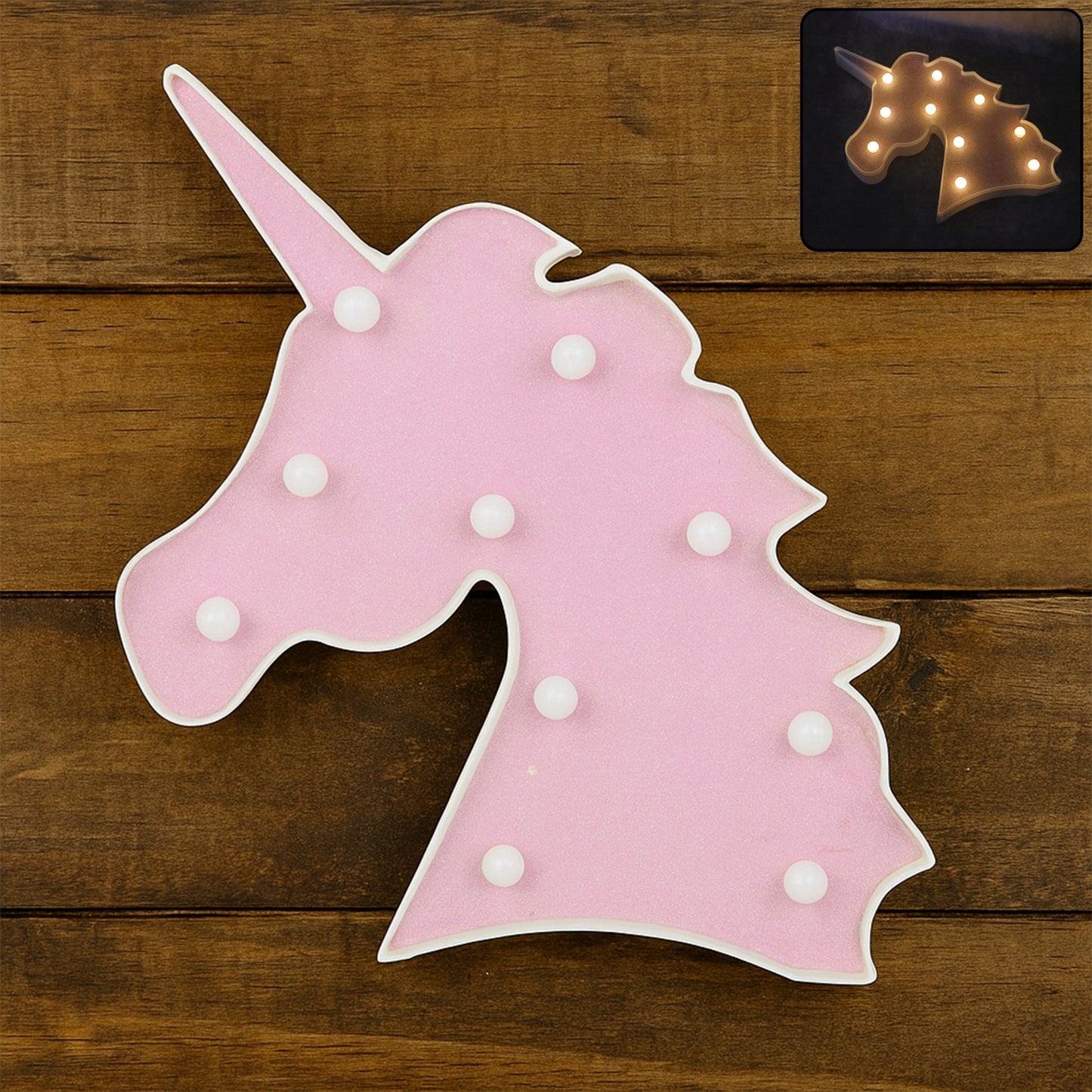 Unicorn Shaped LED Decorative Night Light - 1 Pc Battery Operated Lamp for Kids Room - Happy Price - Image 3
