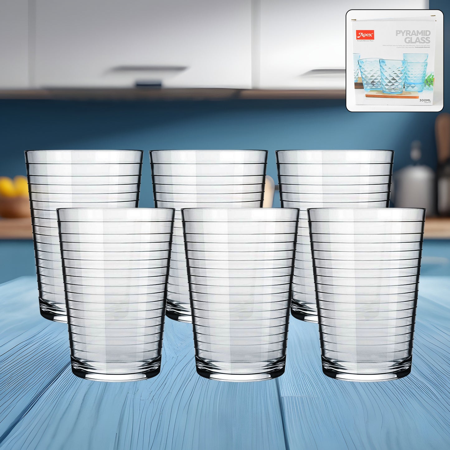 Apex Pyramid Ringo Plastic Glass  300ml Approx  Durable Crystal-clear Tumbler - Happy Price - Image 2