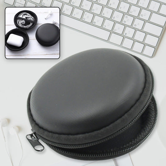 Earphone Carrying Cute Case Round Pocket Pouch For Headphone Data Cable Coins Airpods Pendrive Earphone Case Organizer Perfect Return Gift (Mix Design 1 Pc) - Happy Price - Image 1