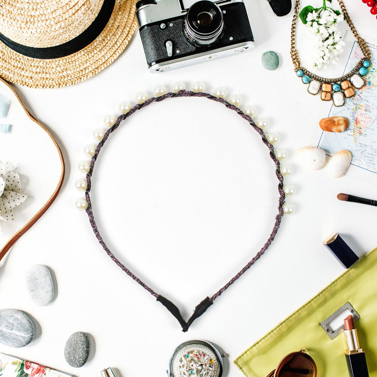 Hairband Pearls Fancy Party Hairband  (1 Pc  Mix Design) - Happy Price - Image 3