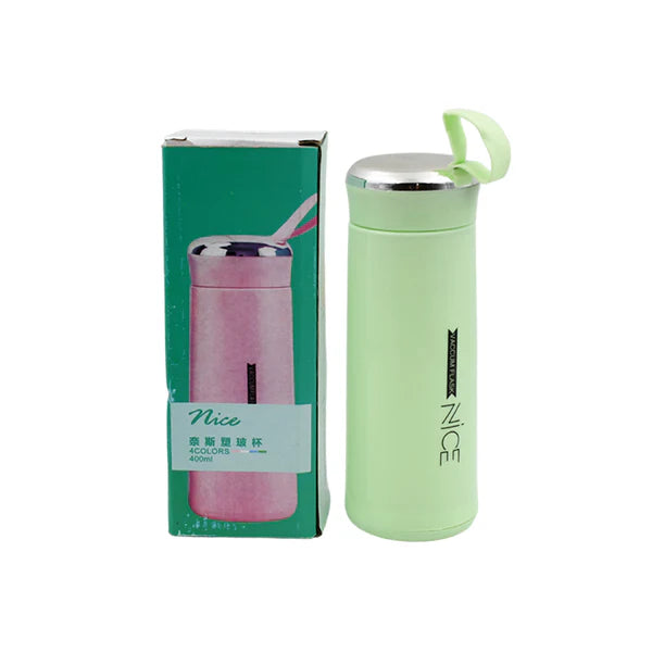 400ml Glass Water Bottle - Leak-Proof, Heat-Resistant for Gym & Kids (1 Pc, Light Green) - Happy Price - Image 2