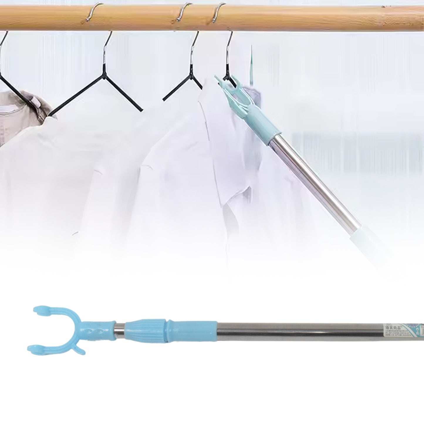 Stainless Steel Extendable Reach Pole with Hook - 1 Mtr. - Happy Price - Image 2