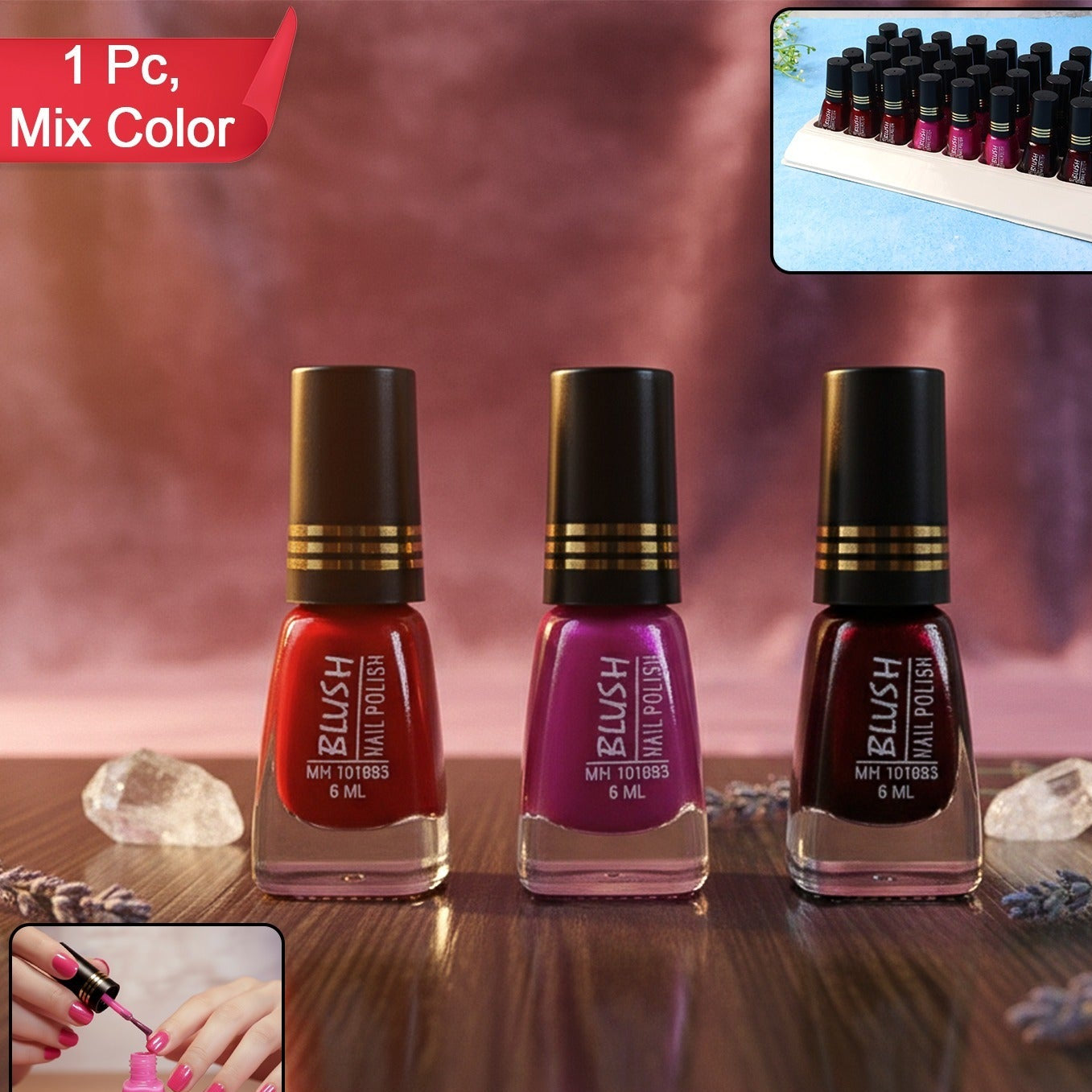 Premium Blush Nail Polish (1 Pc Mix Color 6 Ml)