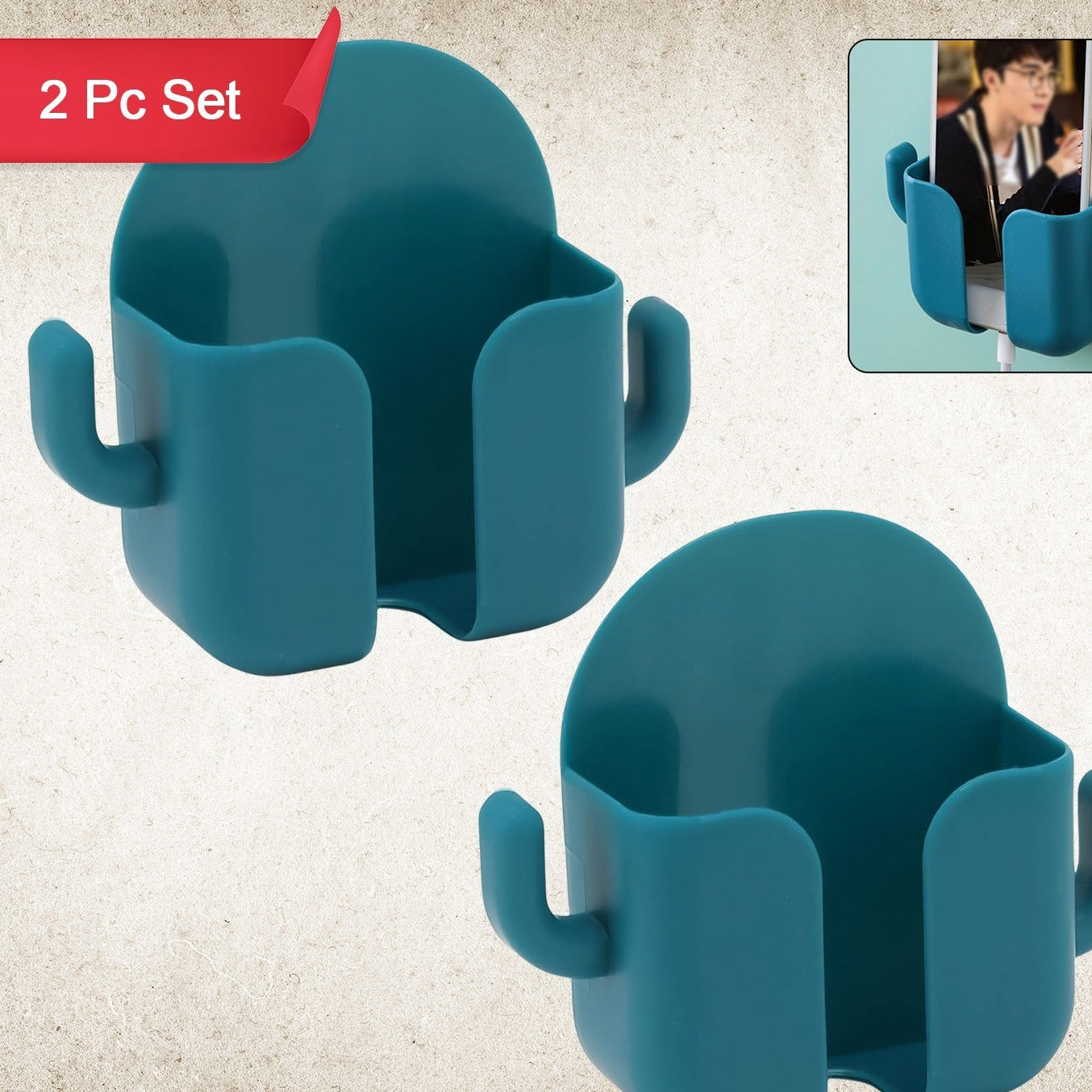 Wall-mounted Storage Boxes Mobile Phone Holder (2 Pcs Set) - Happy Price - Image 1