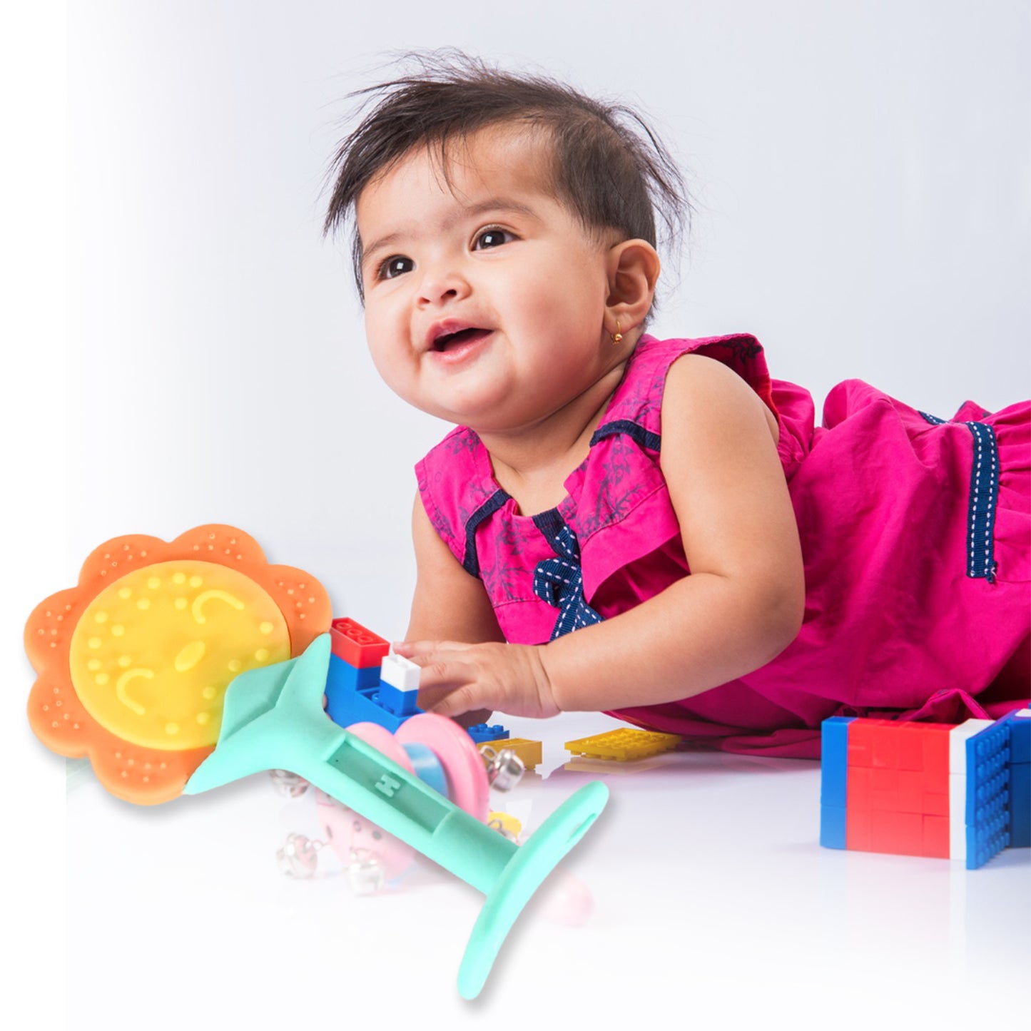 Baby Silicone Teether Fruit Teether For Toddlers100 Food Grade Silicone Teether Non-toxic  Latex Free Suitable For Kids Above 3 Months Sunflower Moon Shape(1 Pc) - Happy Price - Image 5