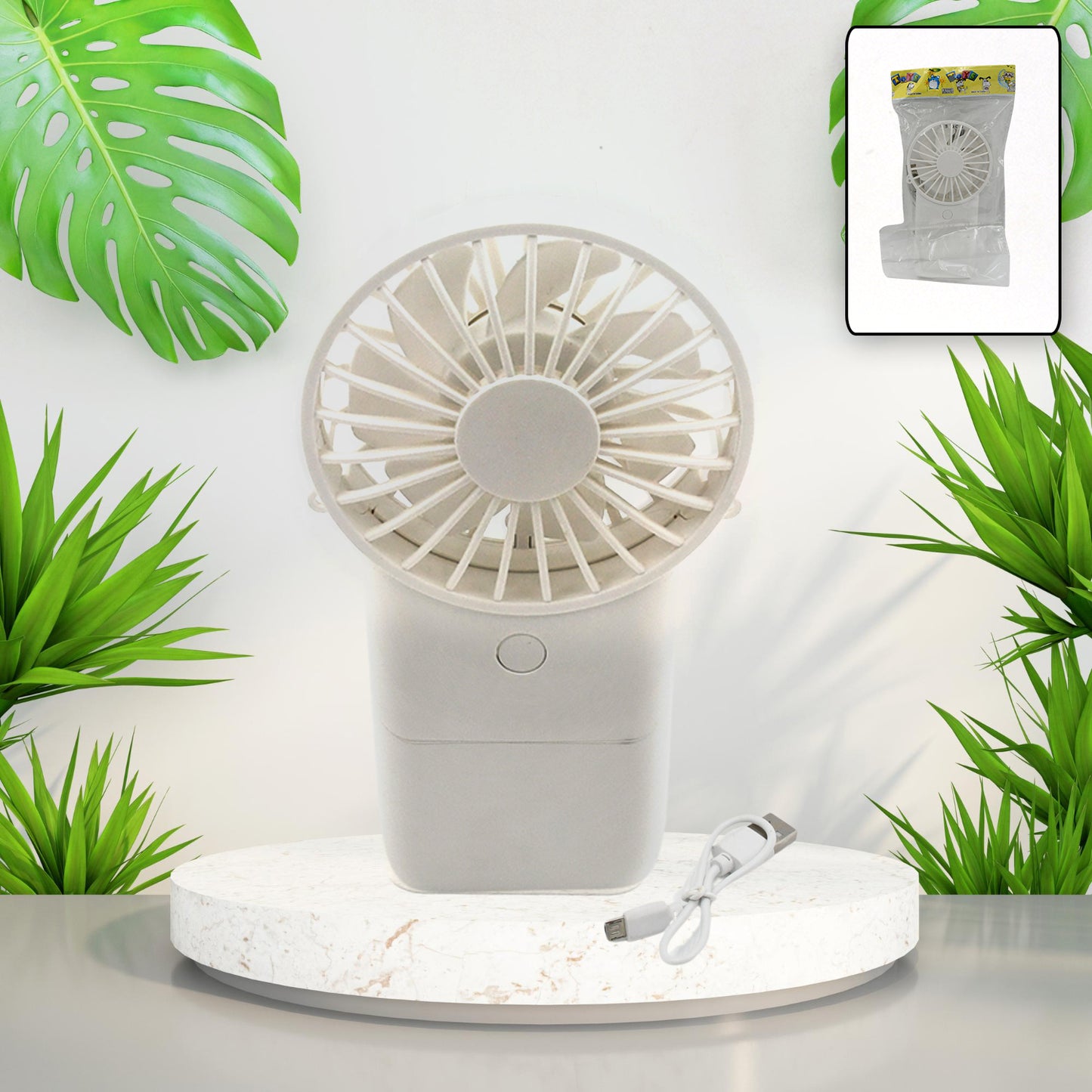 Portable Small Electric Fan Handheld Fan With 3 Modes Usb Rechargeable Mini Student Handheld Class Personal Fan (1 Pc) - Happy Price - Image 2