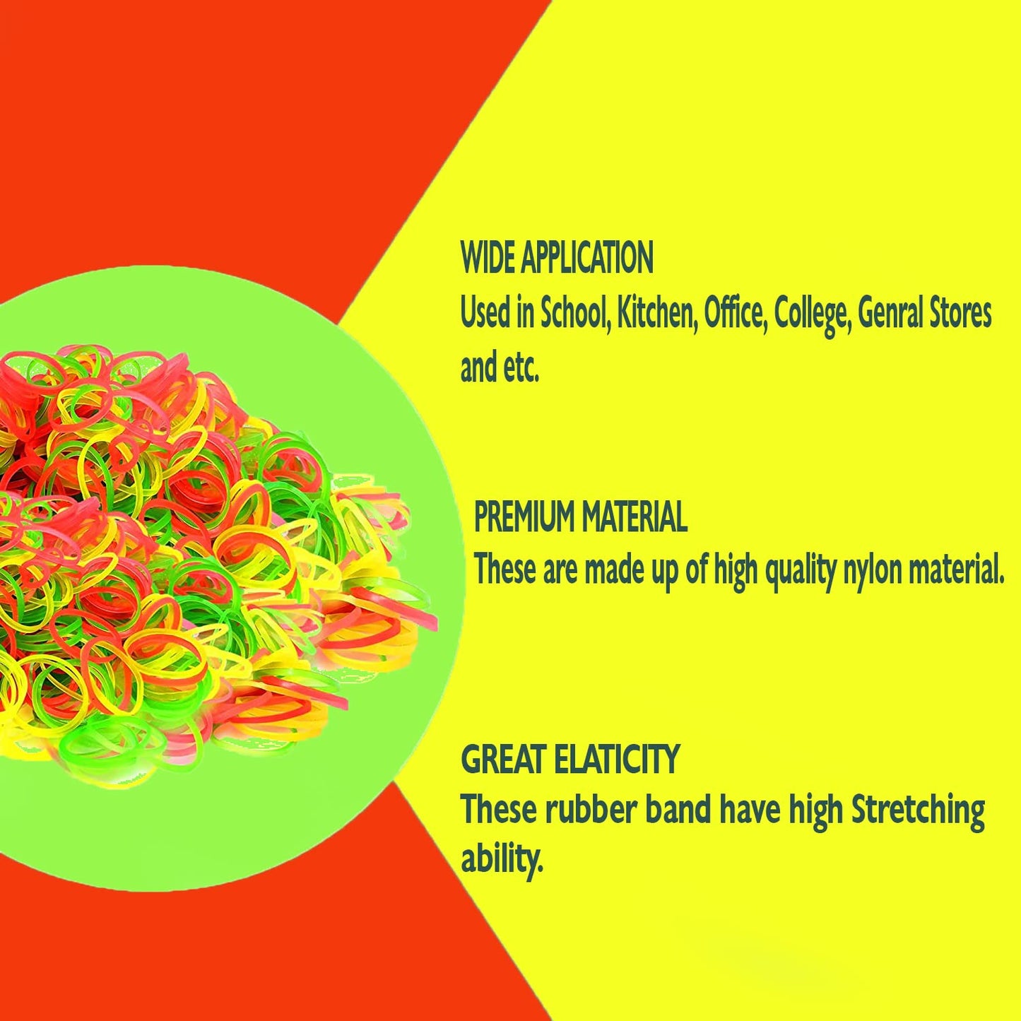 Rubber Band For Officehome And Kitchen Accessories Item Products Elastic Rubber Bands Flexible Reusable Nylon Elastic Unbreakable For Stationery School Multicolor - Happy Price - Image 6