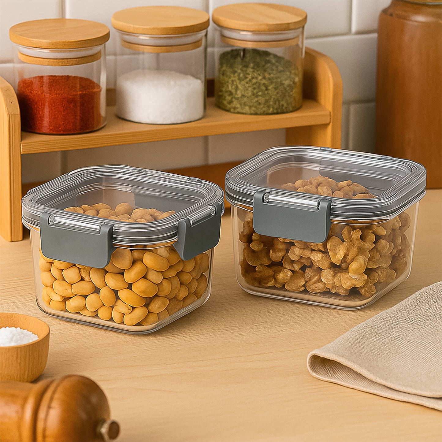 Apex Press N Lock Airtight Food Storage Container Set (2pc450ml) Approx - Happy Price - Image 6