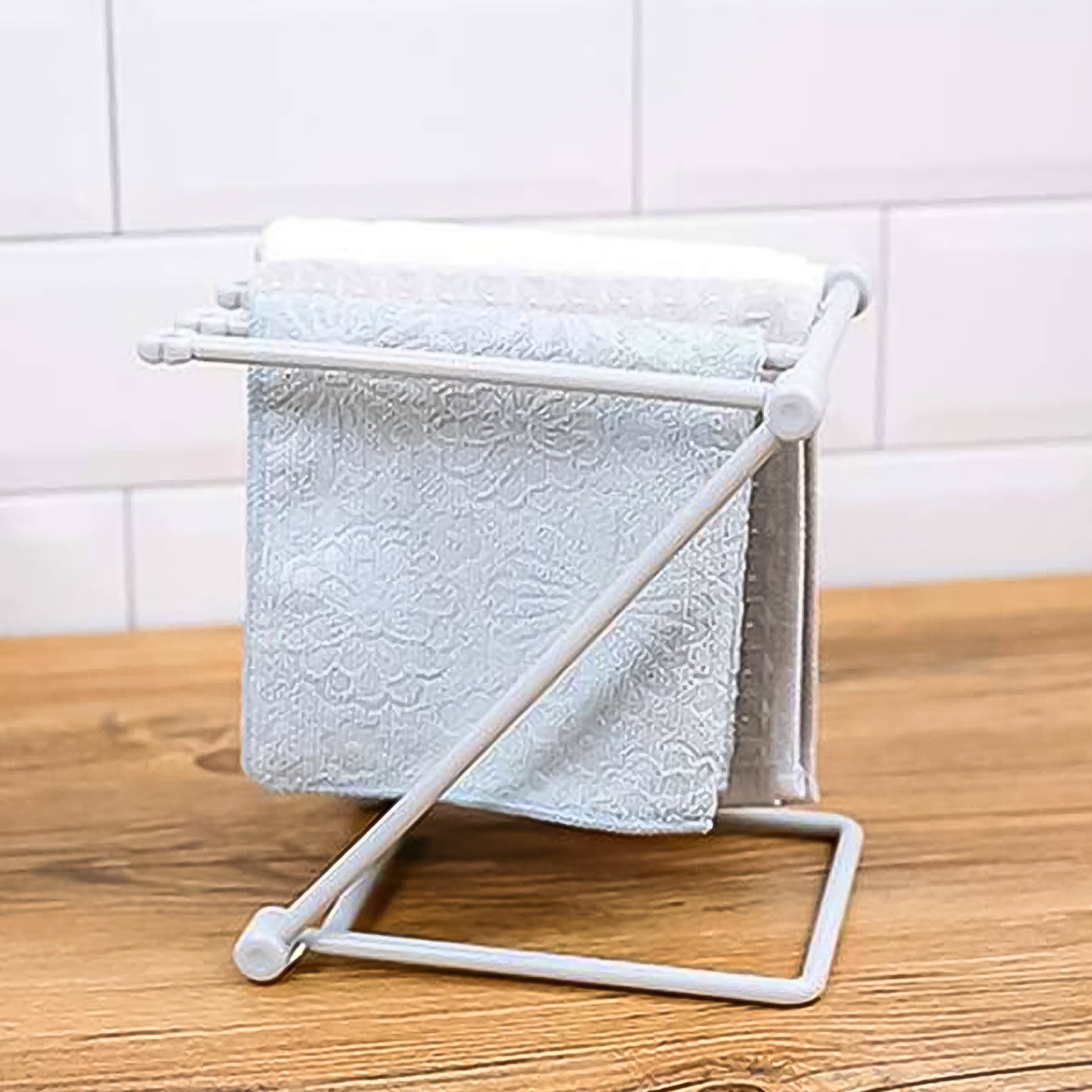 Folding Kitchen Bathroom Towel Rack Towel Stand (1 Pc) - Happy Price - Image 4