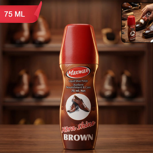 Maxwax Brown Liquid Shoe Polish (1 Pc 75 Ml)