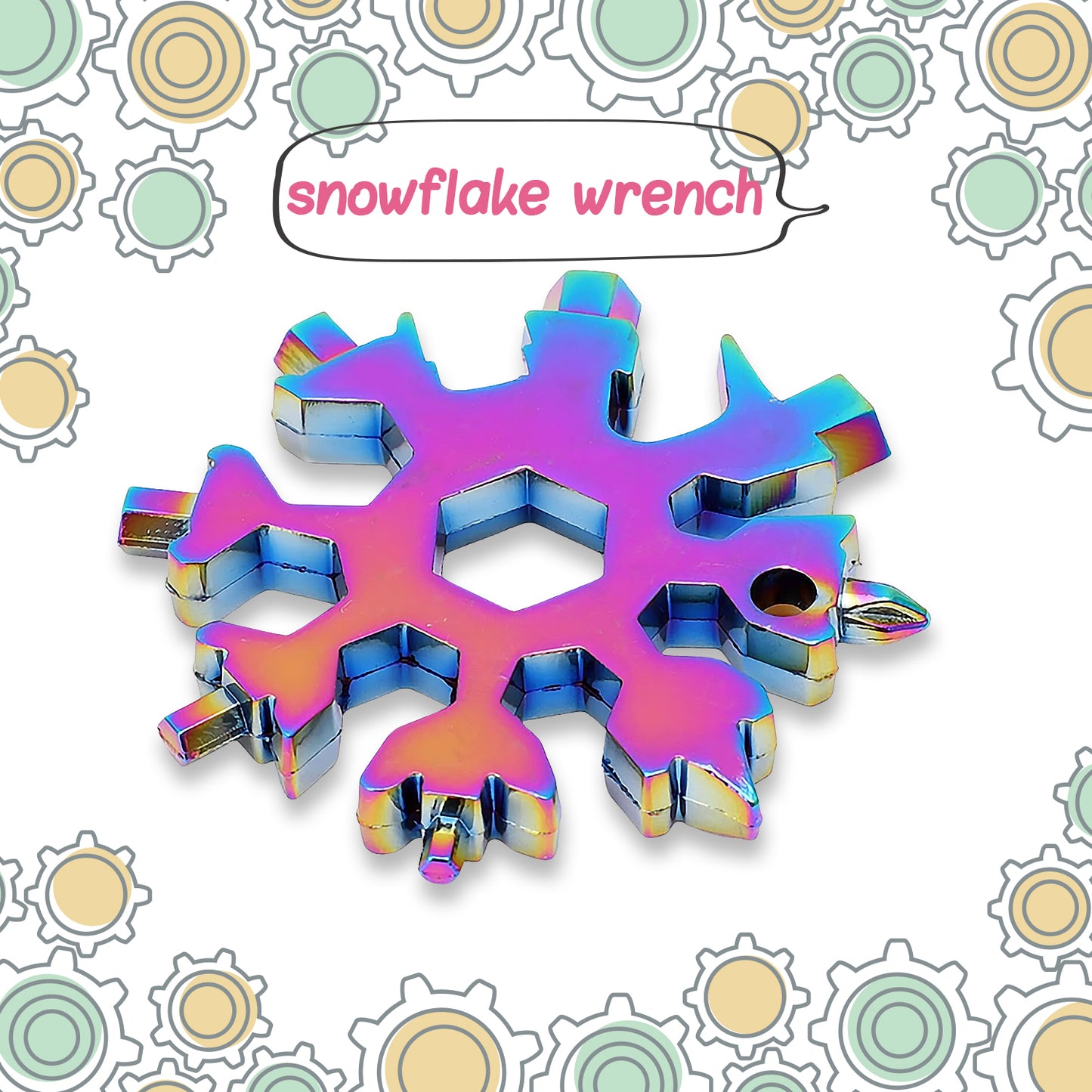 Durable  Portable 18 In 1 Snowflake Multi-tool Snowflake Bottle Opener Flat Phillips Screwdriver Kit Wrench - Happy Price - Image 3