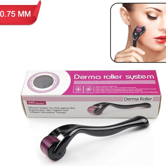 Derma Roller Anti Ageing And Facial Scrubs  Polishes Scar Removal Hair Regrowth (0.75mm) - Happy Price - Image 1