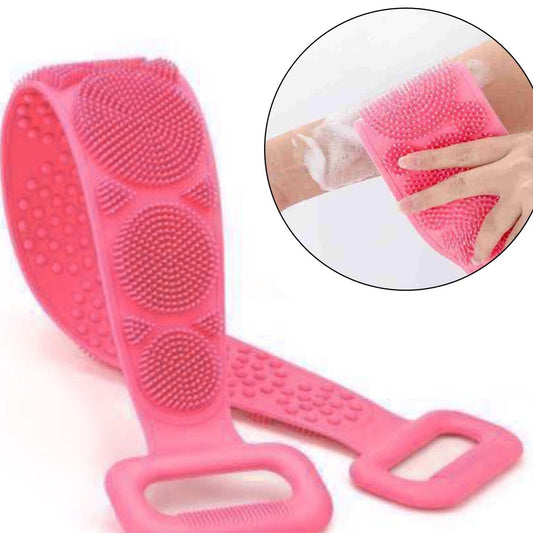 Silicone Body Back Scrubber Double Side Bathing Brush For Skin Deep Cleaning - Happy Price - Image 1