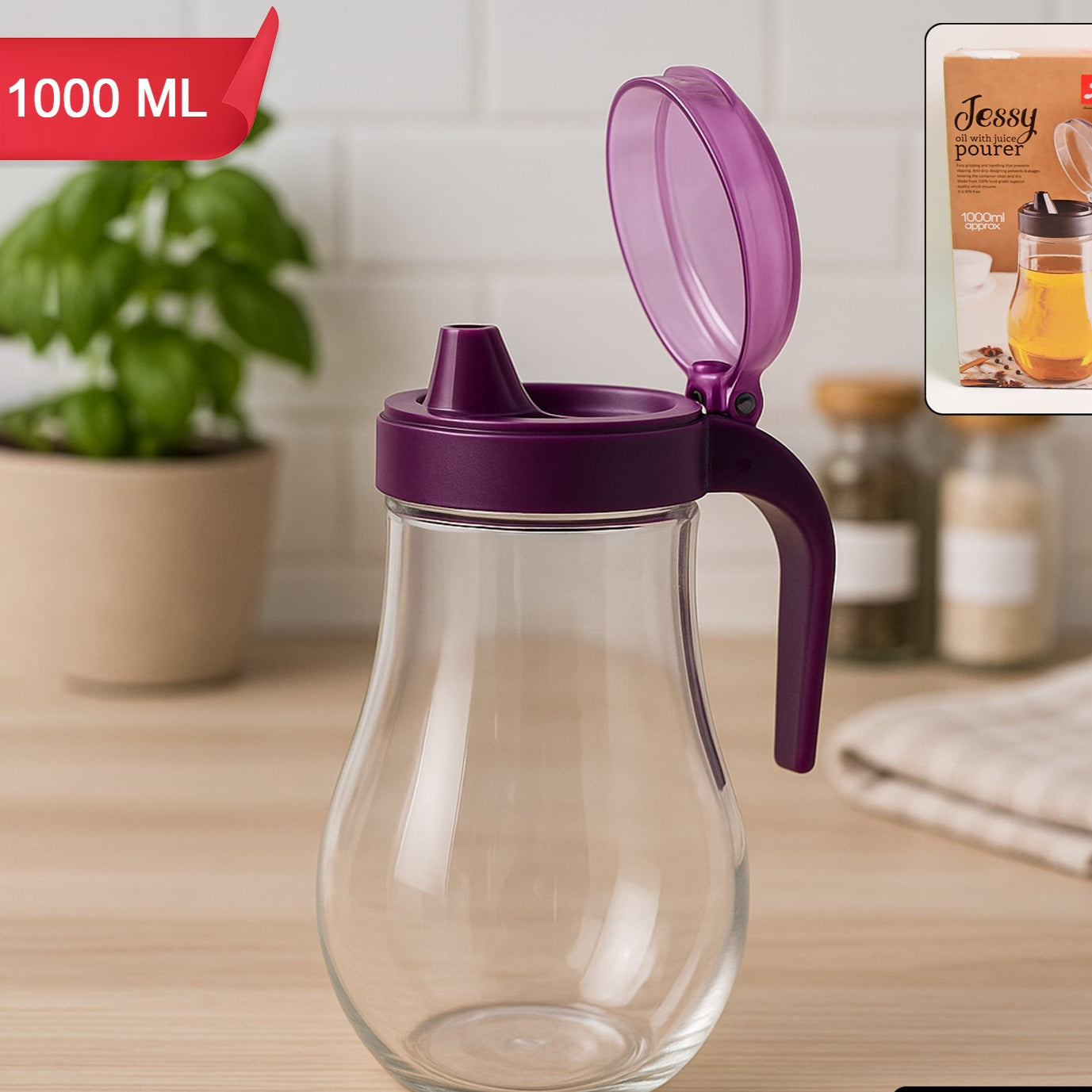 Apex Jessy Oil And Juice Pourer Dispenser Bottle Approx 1000ml (1 Pc) - Happy Price - Image 1