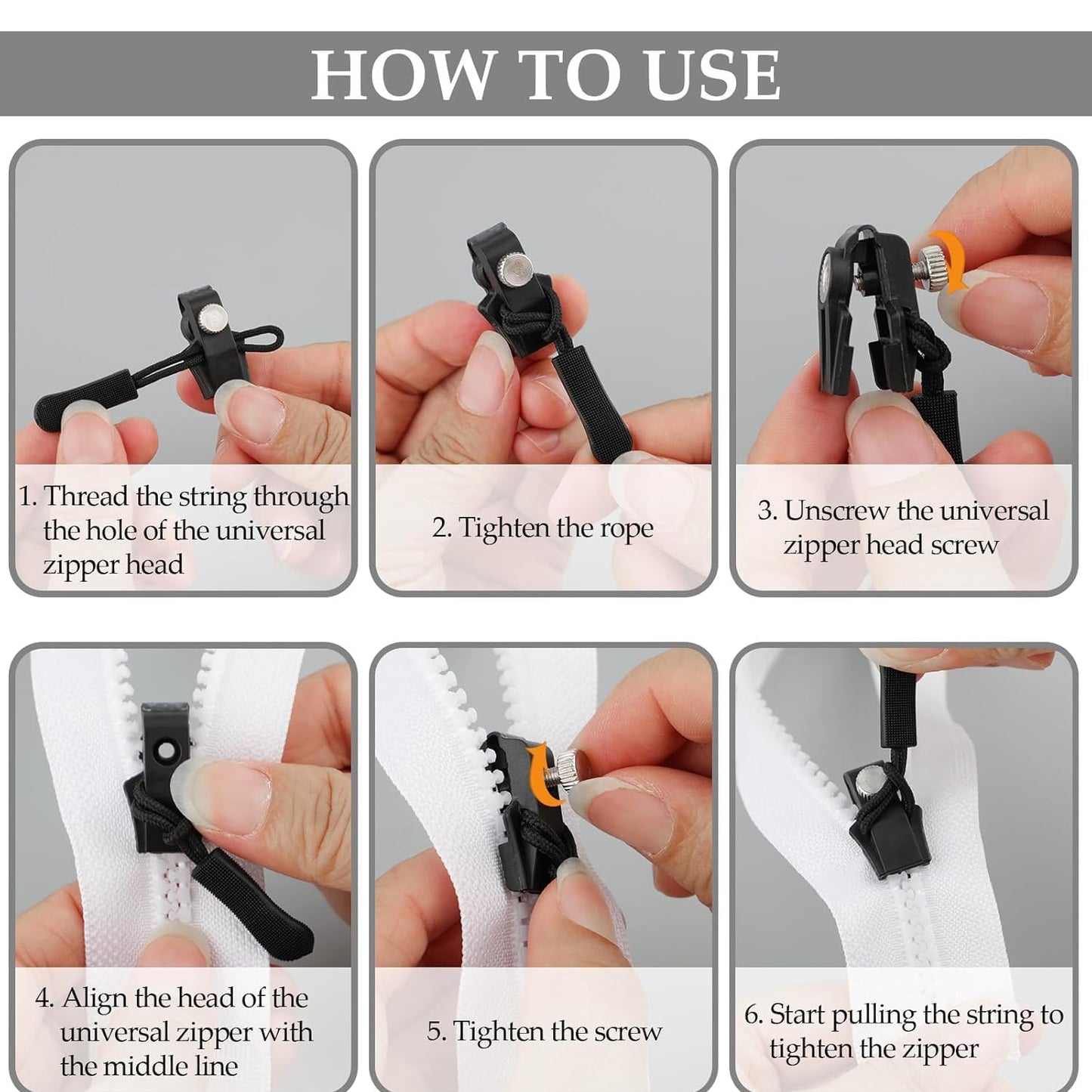 10 Pc Big Detachable Zipper Slider Replacement for Bags, Coats & More - Happy Price - Image 4