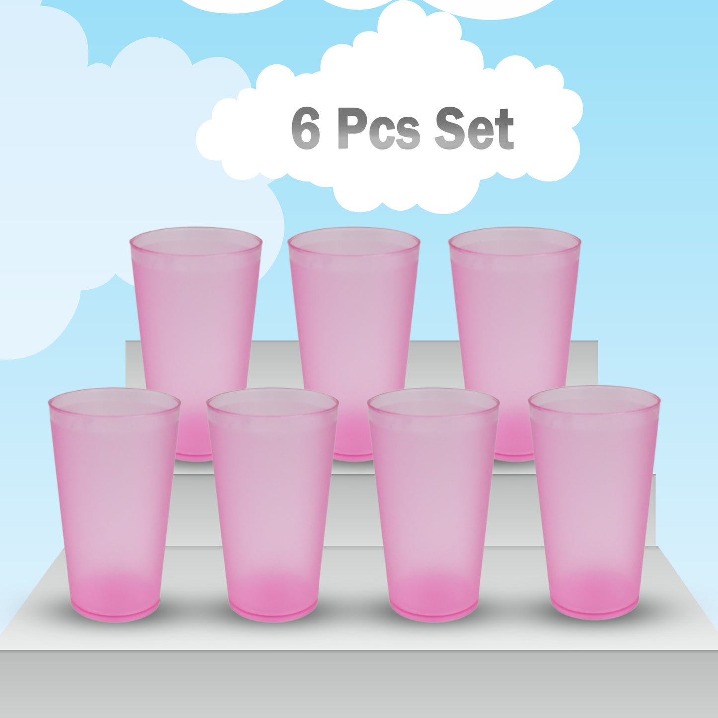 a 6 Pcs Large Plastic Glass 300ml Used In All Kinds Of Kitchen And Official Purposes For Drinking Water And Beverages Etc. - Happy Price - Image 2