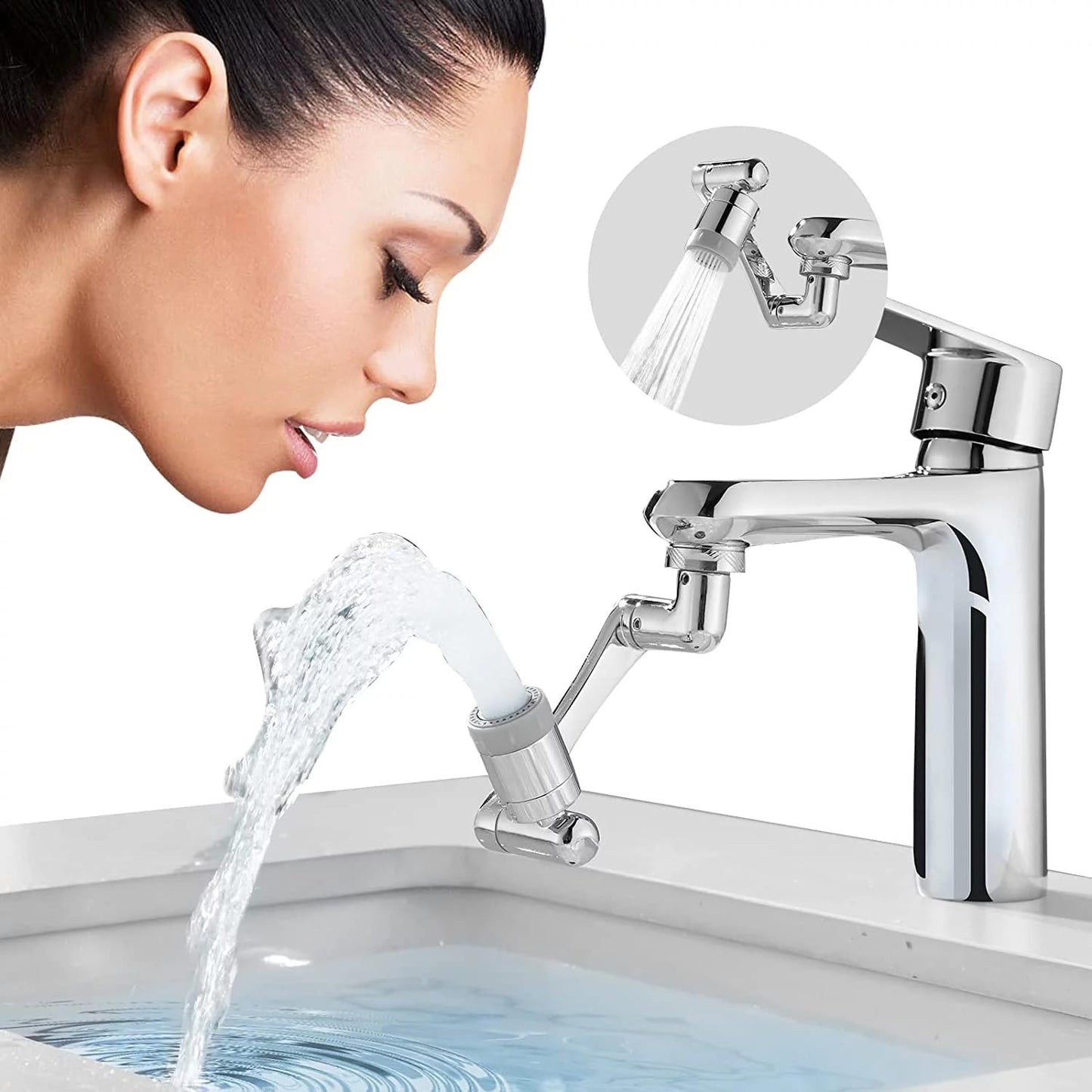 Flexible Faucet Splash Head Extender Aerator Universal Splash Filter Faucet Sprayer (1 Set) - Happy Price - Image 2