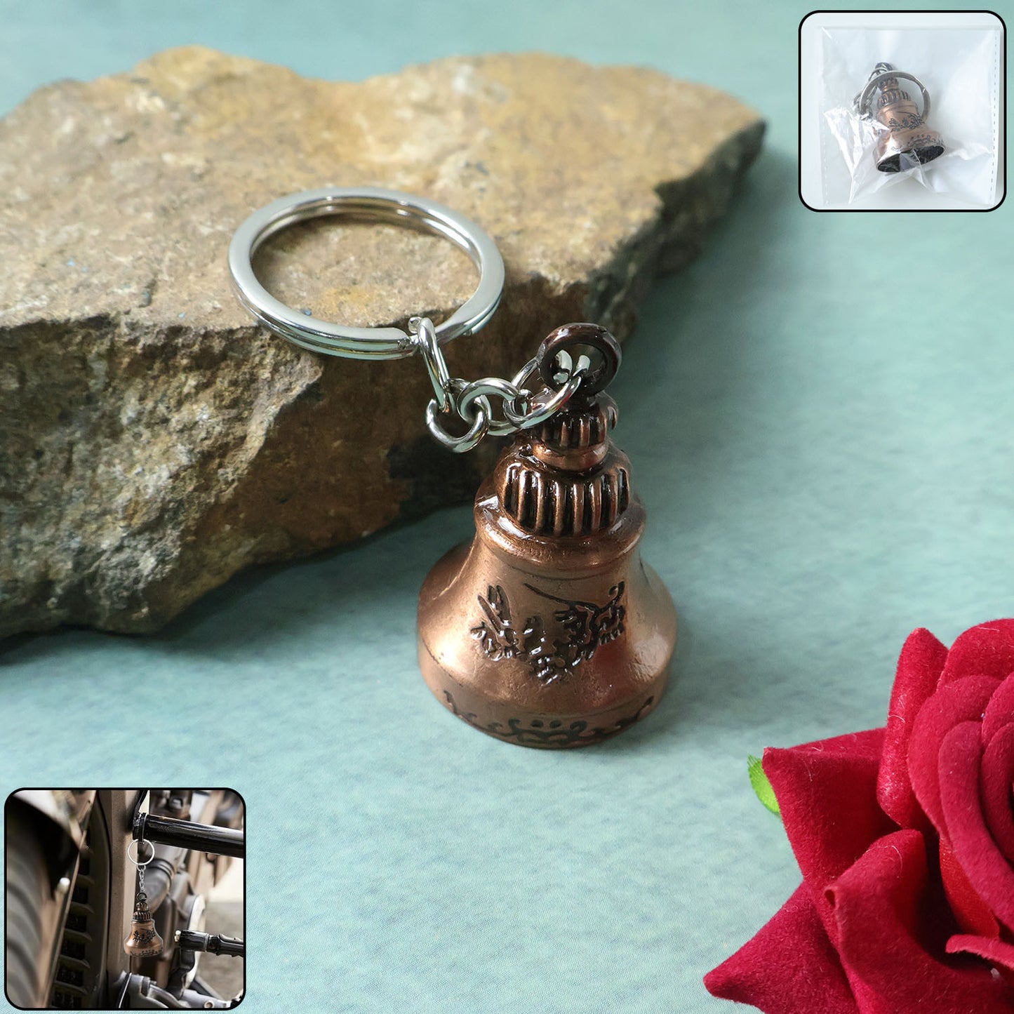 Mini Metal Bell Keychain with Engraving - 1 Piece - Happy Price - Image 2