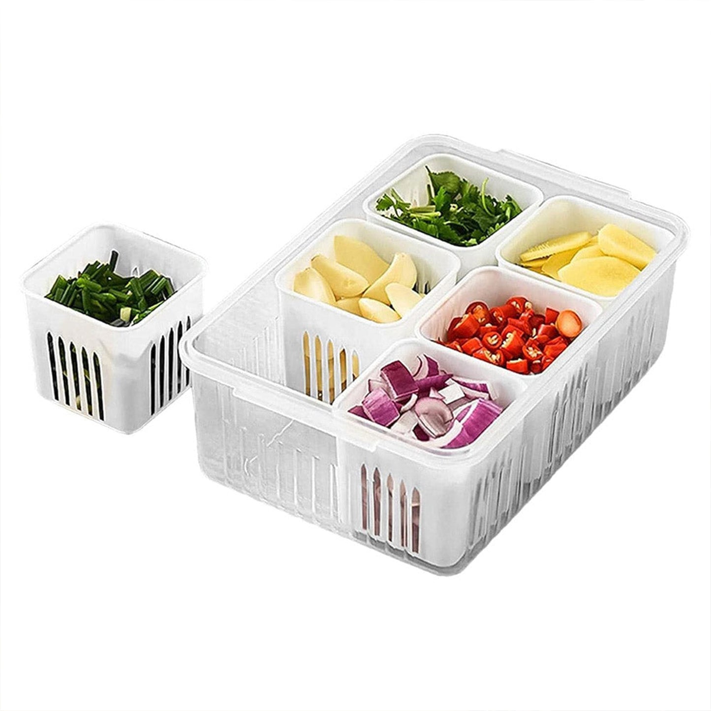 Fridge Storage Boxes Freezer Storage Containers Container For Kitchen Storage Set Storage In Kitchen Vegetable Storage Draining Crisper Refrigerator Food Box (1 Pc) - Happy Price - Image 4