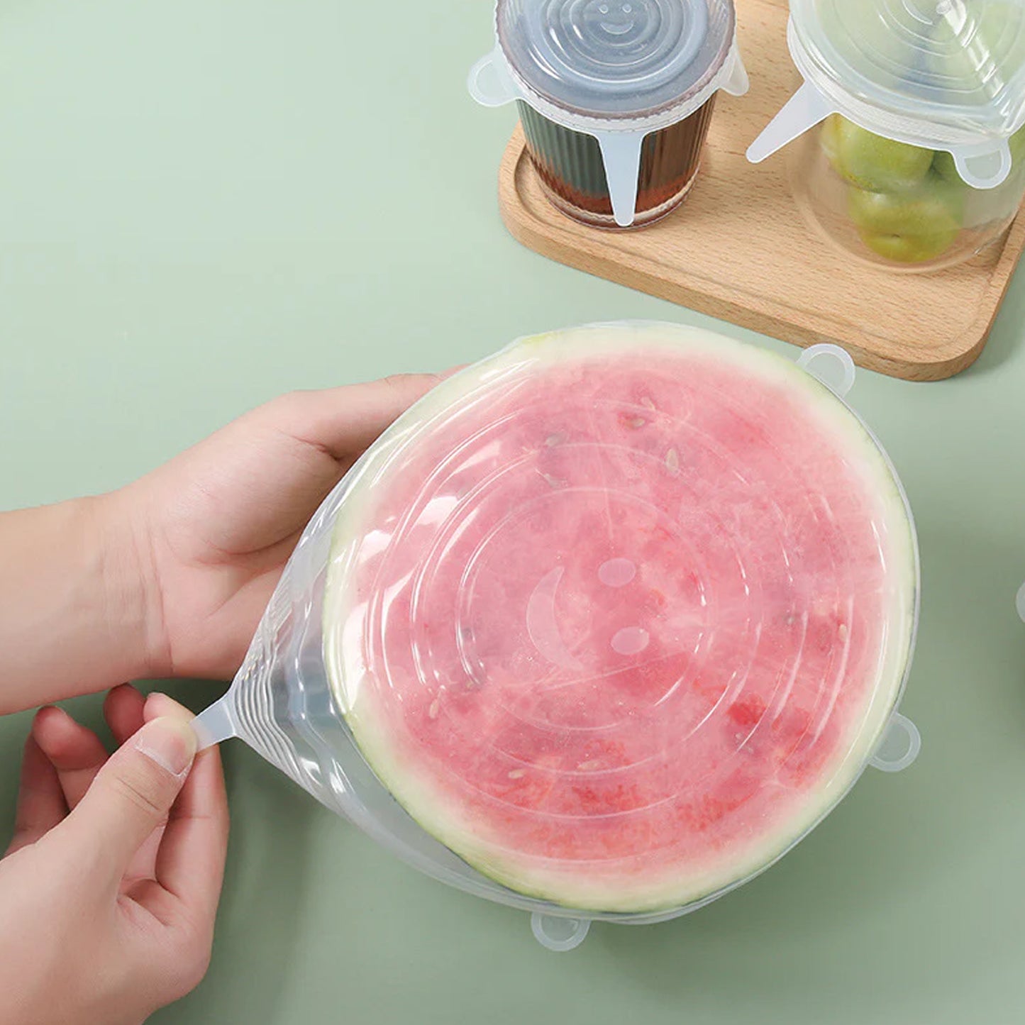6 Pc Reusable Stretchable Food Covers for Bowls & Containers - Happy Price - Image 3