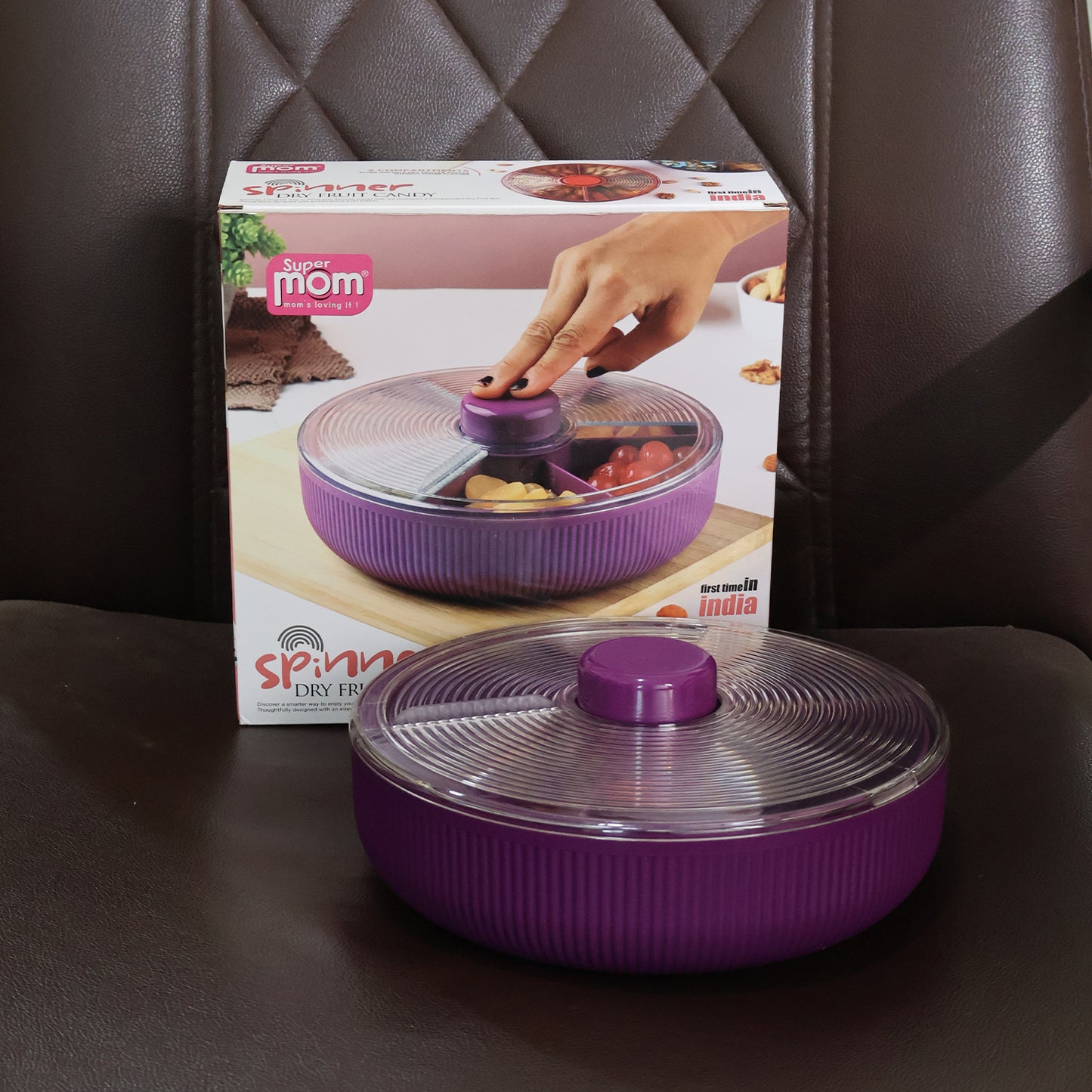 Rotating Snack and Dry Fruit Organizer Box - 1 Pc Purple - Happy Price - Image 5