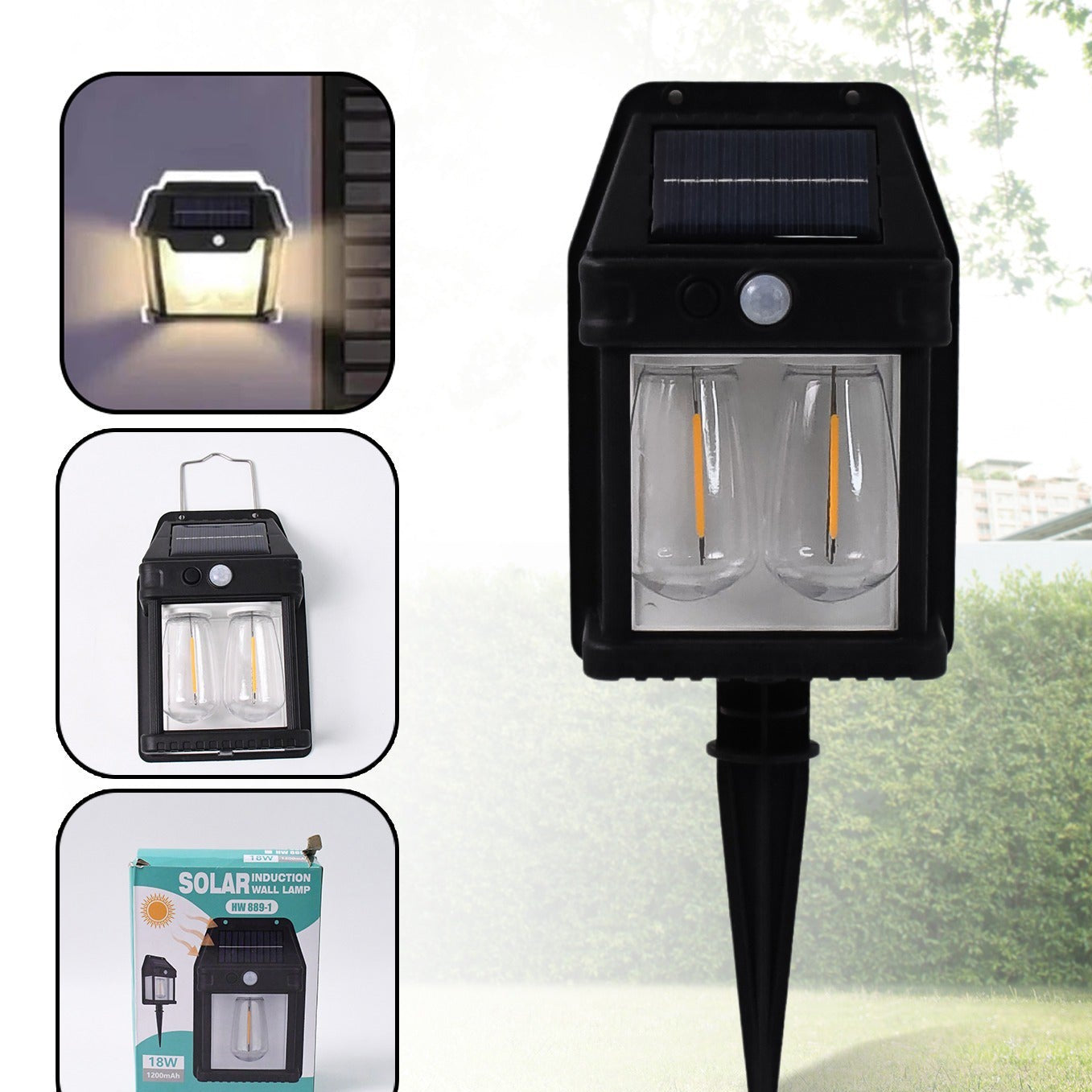 18w Solar Wall Double Lights  Lamp With 2 Modes  Motion Sensor (1 Pc) - Happy Price - Image 1