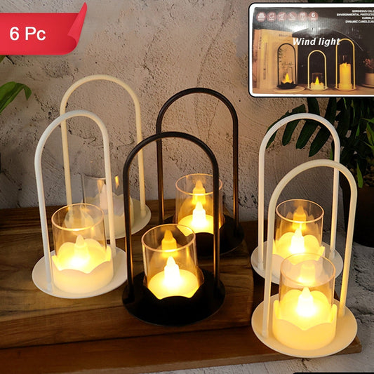 Set of 6 Plastic Flameless LED Candles - Wind Light Style for Home Decor - Happy Price - Image 1