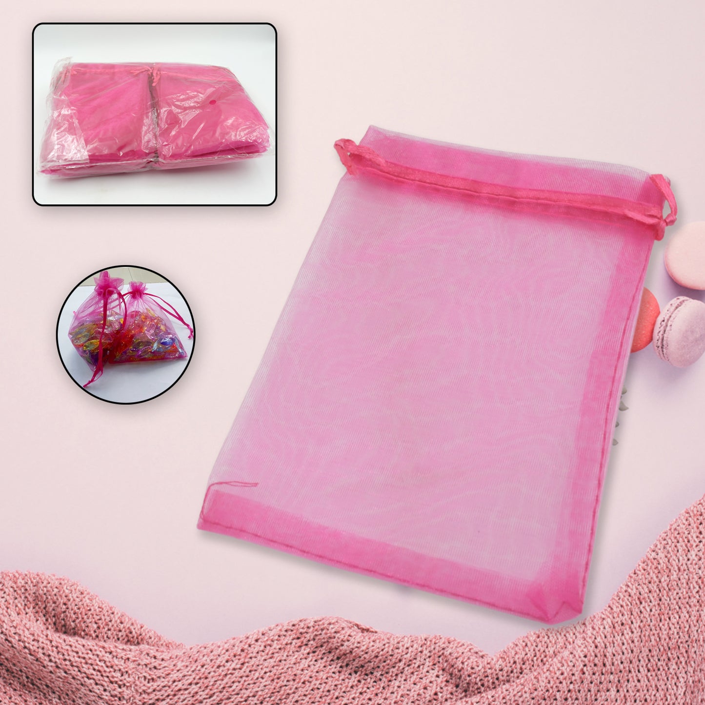 Organza Gift Bags Small Mesh Bags Drawstring Gift Bags Christmas Drawstring Organza Gift Bags Wedding Party Festival Gift Bags (100 Pcs Set) - Happy Price - Image 2