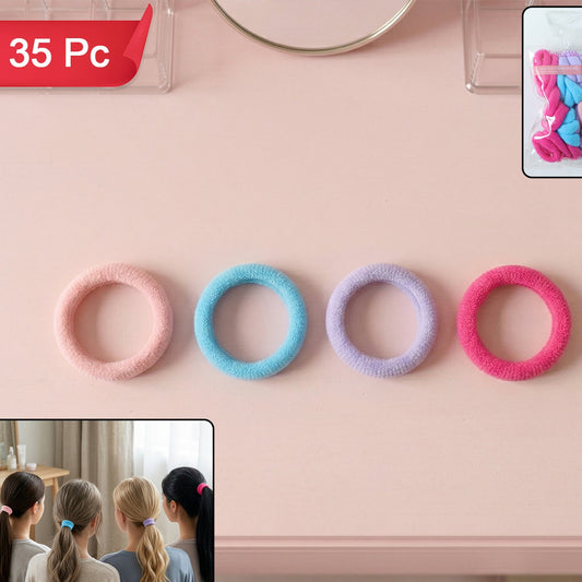 Soft Elastic Hair Bands 35 Pc Set  Stretchable No Damage Hair Ties