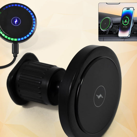Magnetic Phone Mount Wireless Charger  Music Reactive Lights (1 Set) - Happy Price - Image 1
