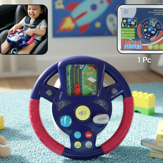 Musical Steering Wheel Driving Toy (1 Pc)