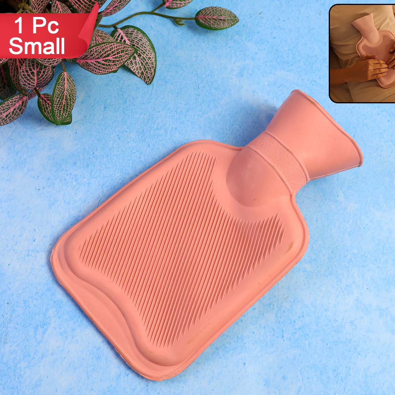 Small Hot Water Bag 21x12cm - 1 Pc Rubber Bottle for Pain Relief & Warmth - Happy Price - Image 1