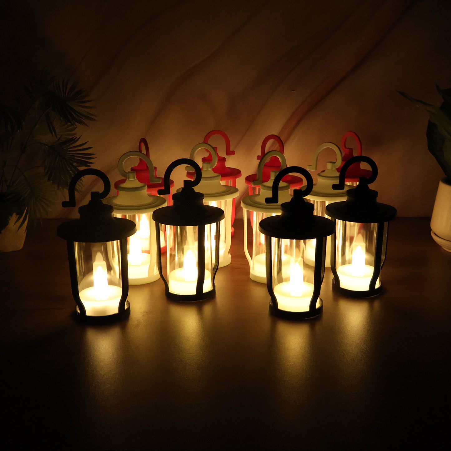 Set of 12 LED Lantern Flameless Candles with Hook - Warm Flickering Light - Happy Price - Image 7