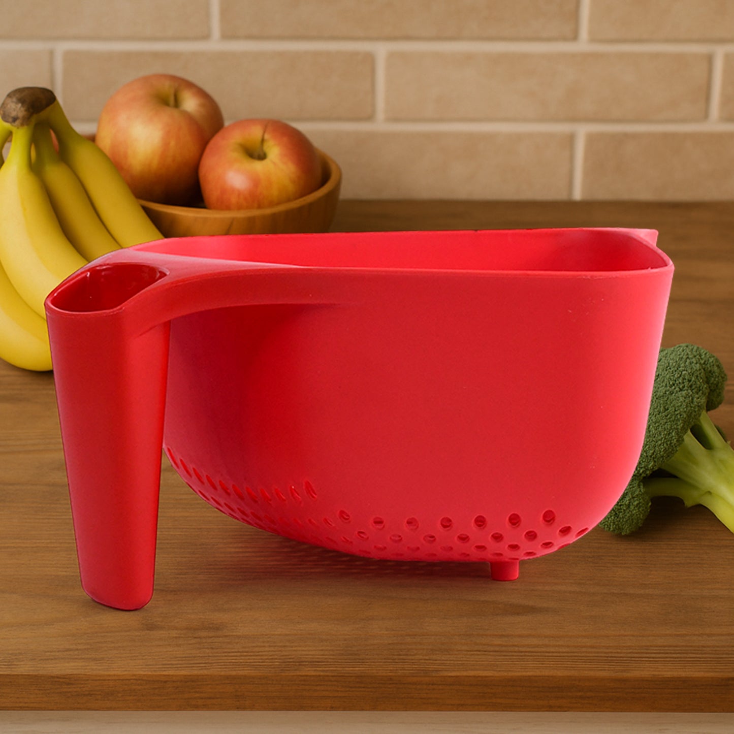 Apex Multi-functional Plastic Strainer Bowl With Ergonomic Handle (1 Pc) - Happy Price - Image 5