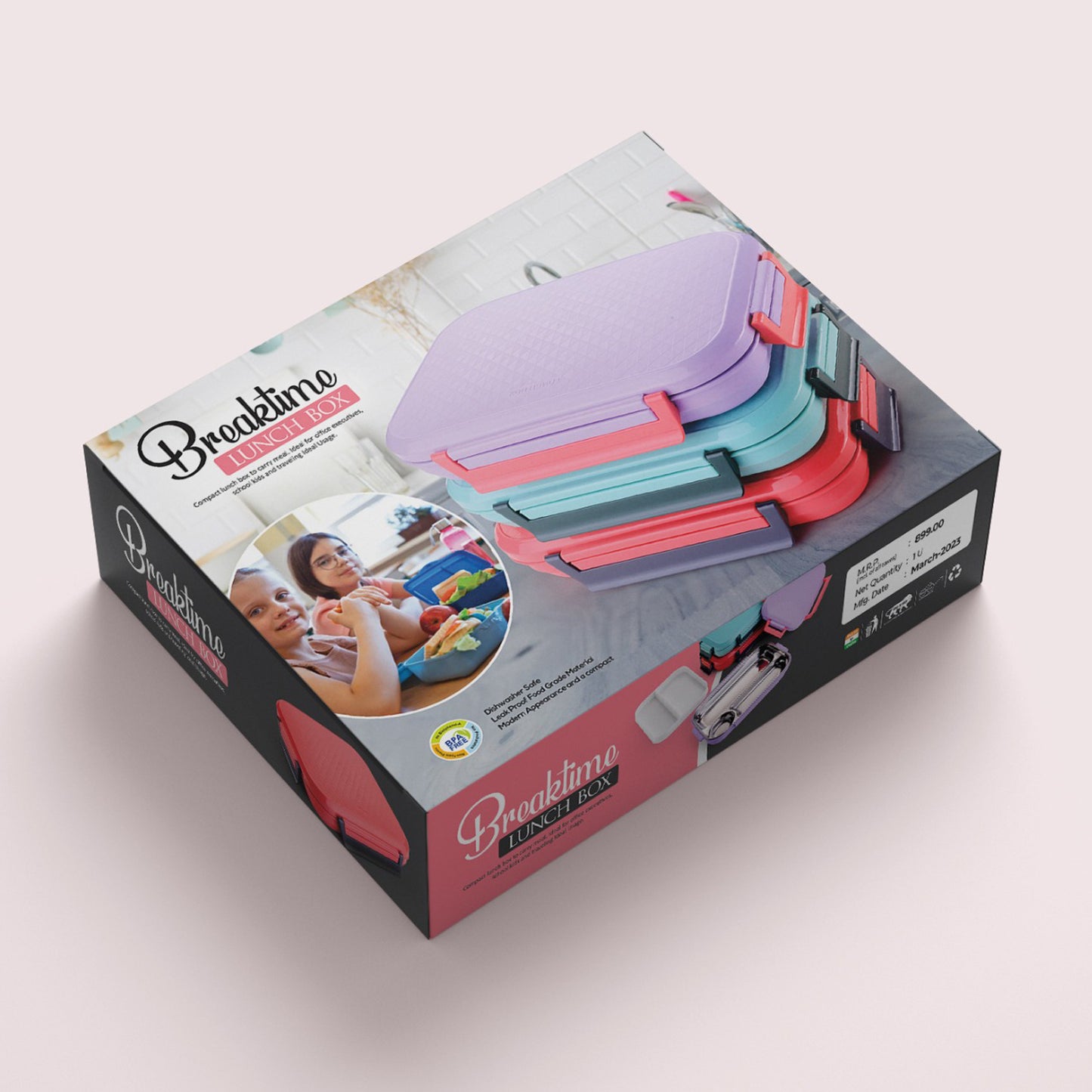 Break Time Lunch Box Steel Plate Multi Compartment Lunch Box Carry To All Type Lunch In Lunch Box  Premium Quality Lunch Box Ideal For Office  School Kids  Travelling Ideal - Happy Price - Image 6