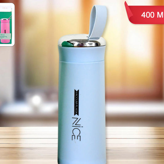 400ml Borosilicate Glass Water Bottle - Leak Proof, Light Blue (1 Pc) - Happy Price - Image 1