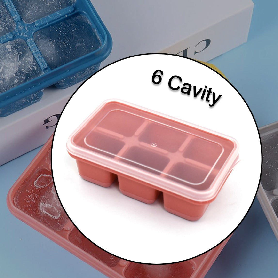6 Cavity Silicone Ice Cube Tray for Home Kitchen - Happy Price - Image 1