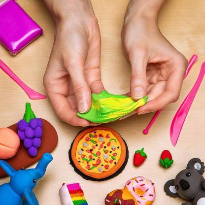 Non-toxic Creative 100 Dough Clay 5 Different Colors (Pack Of 5 Pcs) - Happy Price - Image 4