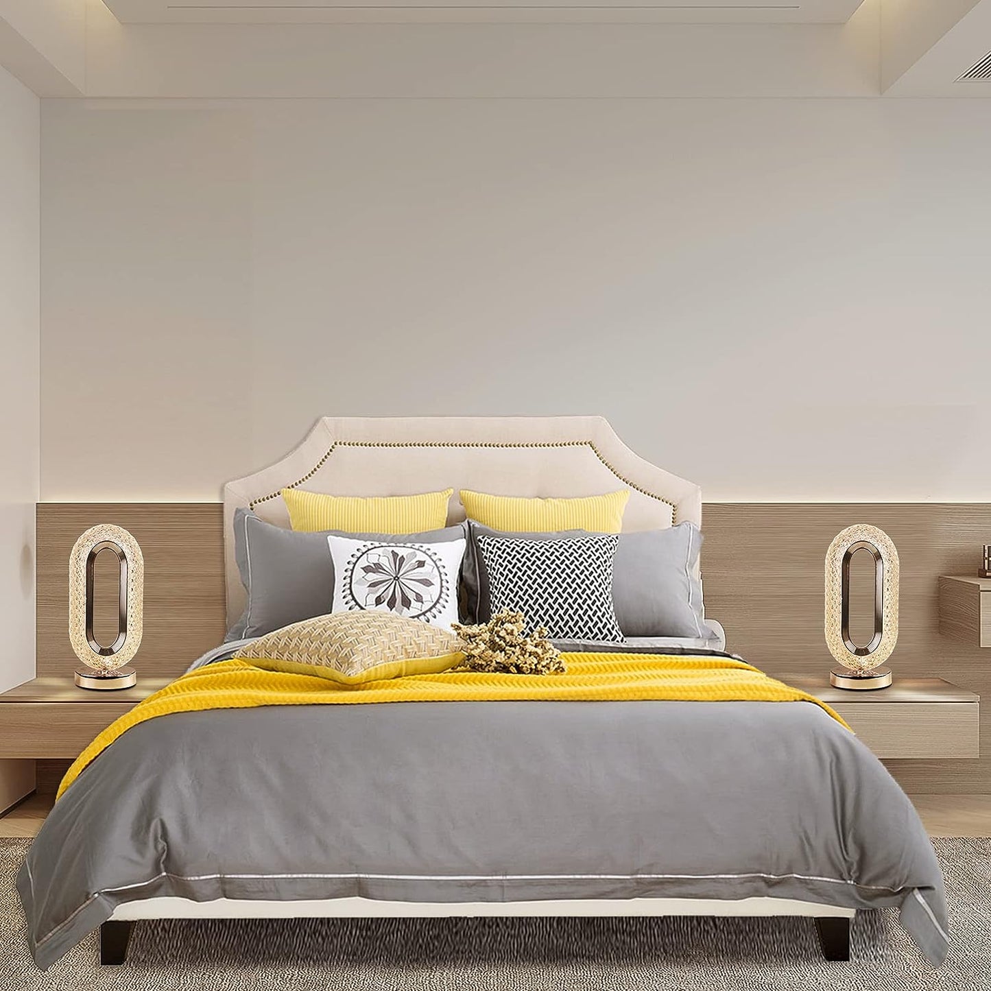 Touch Control Crystal Table Desk Lamp 3-way Dimmable Light Usb Rechargeable Crystal Diamond Table Lamp Exquisite Night Stand Light Lamp Beside Lamp For Bedroom Living Room Decorative Desk Lamp - Happy Price - Image 6