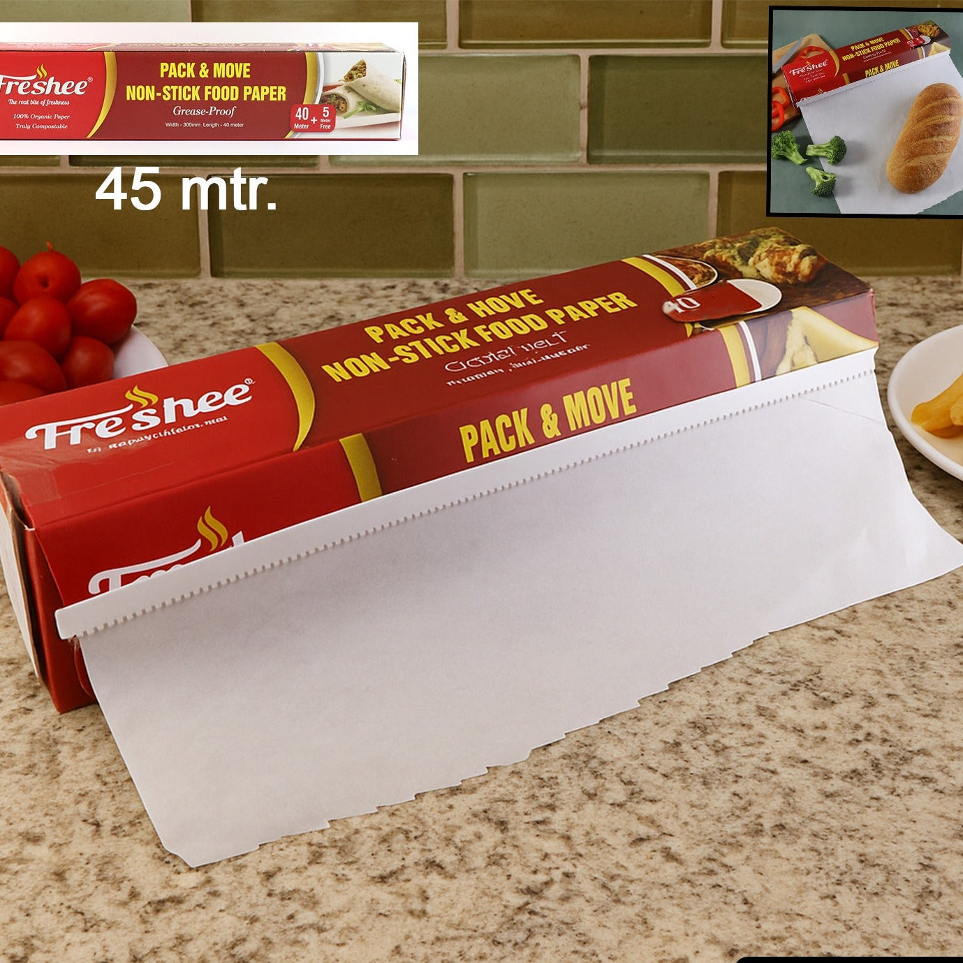 HappyPrice Non-Stick Food Paper Roll - 45 Meter Total Length, 300mm Width - Happy Price - Image 1
