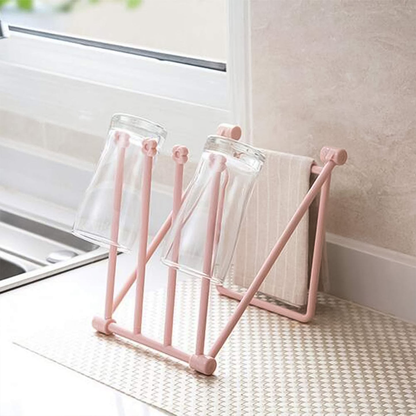 Folding Kitchen Bathroom Towel Rack Towel Stand (1 Pc) - Happy Price - Image 6