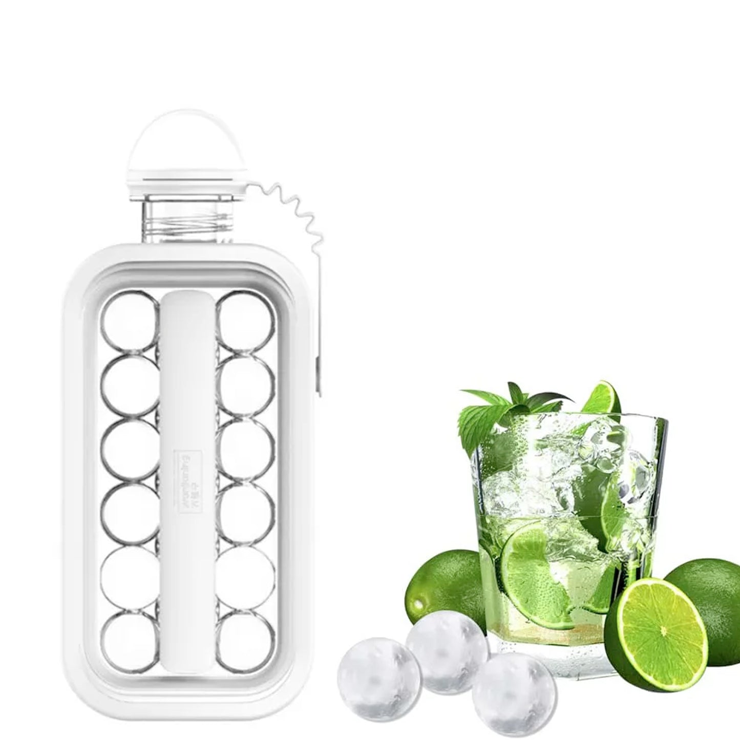 Ice Tray Foldable Ice Cube Molds With Lid2-in-1 Ice Box Ice Cube Speeder Ice Ball Maker Ice Cube Making Bottle14-ice Balls For Outing Camping Hiking - Happy Price - Image 6