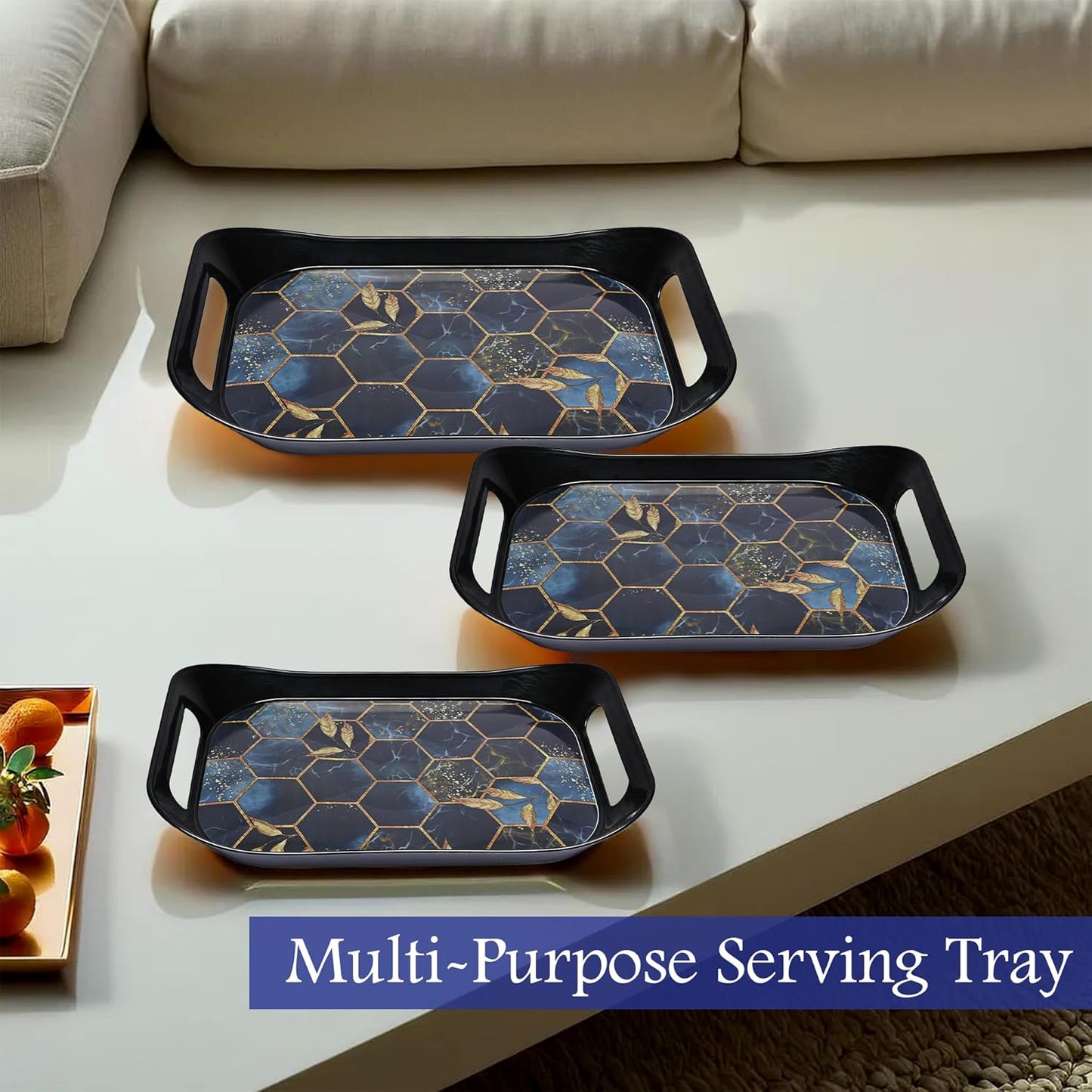 Premium Plastic Serving Tray (3 Pc) - Happy Price - Image 3